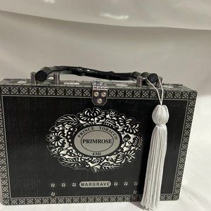Margrave Cigar Box Purse, Black and White, with tassel